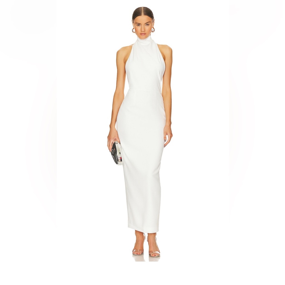 Chic White Halter Wedding Gown